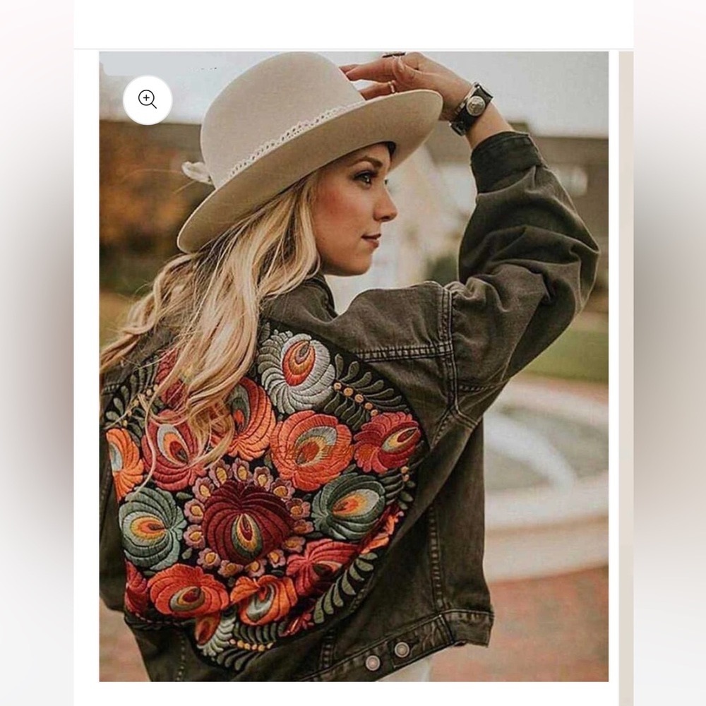 NWT Boho black denim jacket